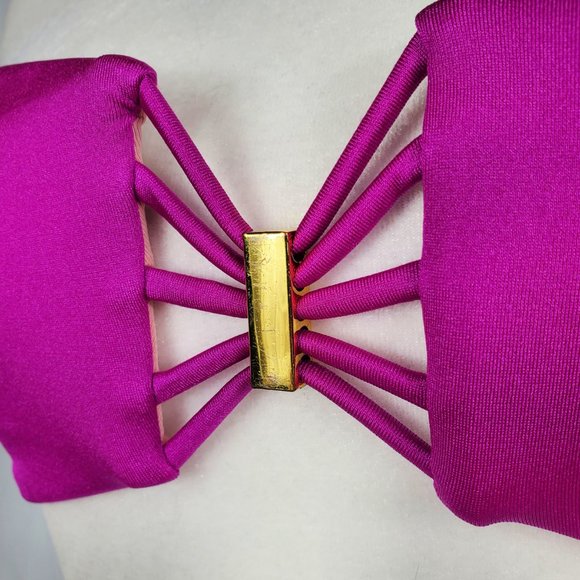 Victoria’s Secret Strapless Bandeau Magenta Bikini Top Women's Medium - Picture 4 of 7